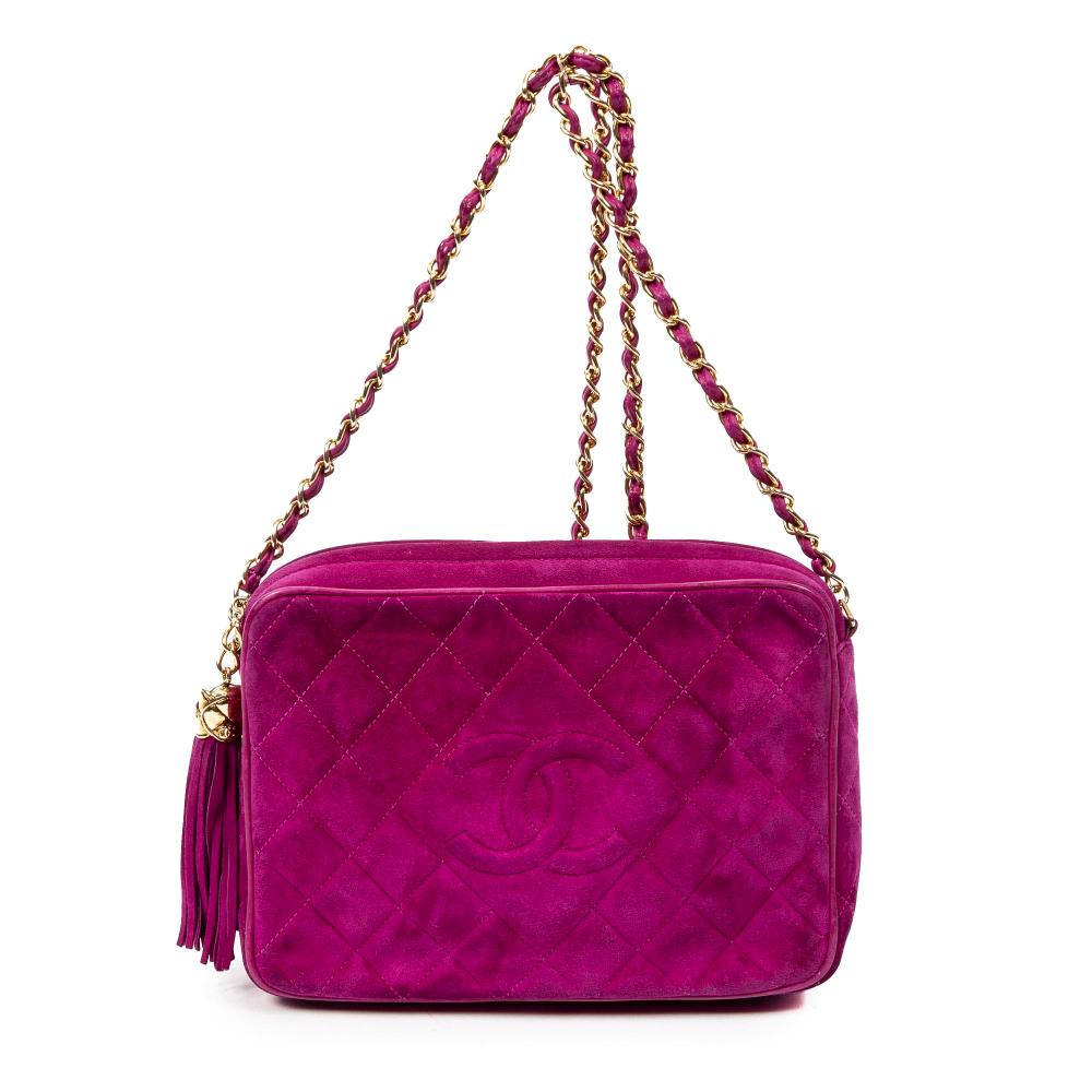 CHANEL, VINTAGE CC TASSEL CAMERA BAG, CIRCA 1989-1991