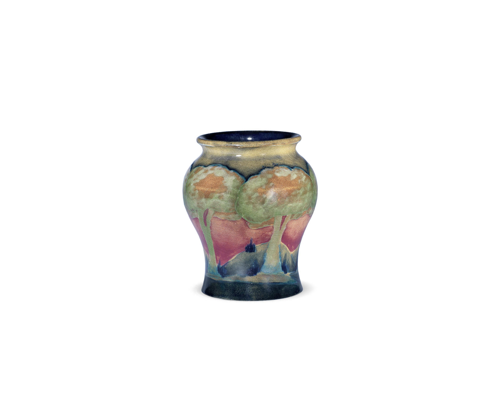 a william moorcroft 'eventide' vase 'W.MOORCROFT' PAPER LABEL TO BASE, CIRCA 1928