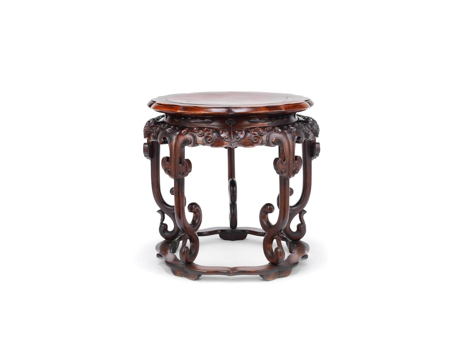A huanghuali and burlwood stand 18th/19th century