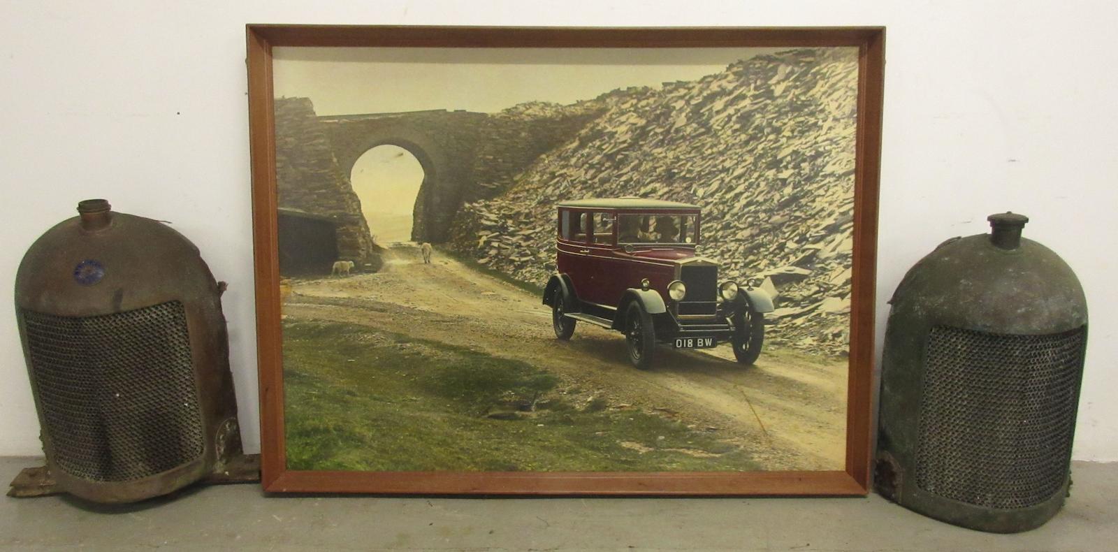 Two Morris Cowley 'Bullnose' radiators,
