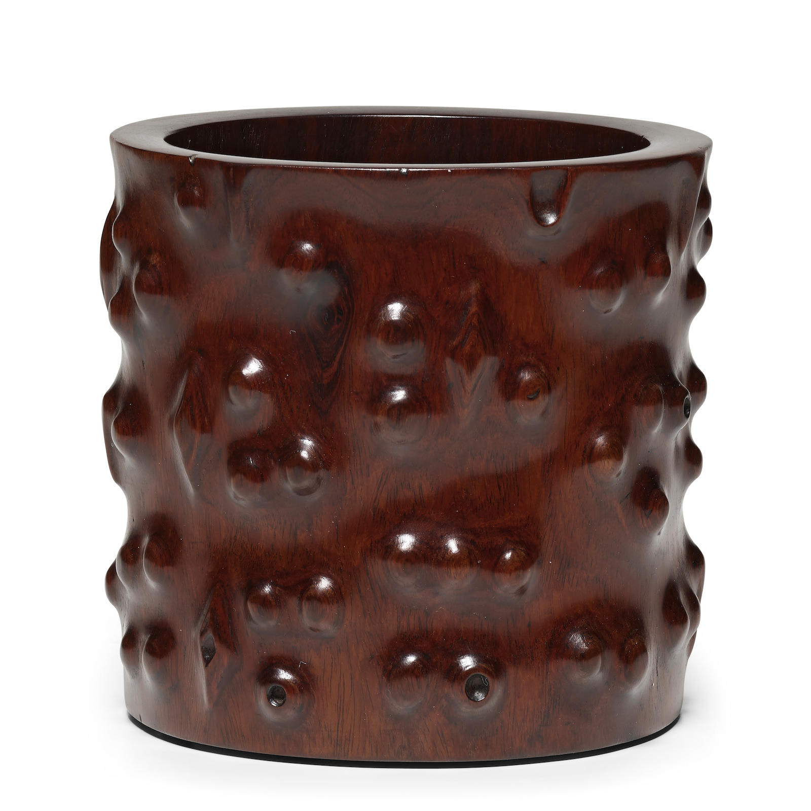 A HUANGHUALI 'BURLWOOD' BRUSHPOT 17th/18th century