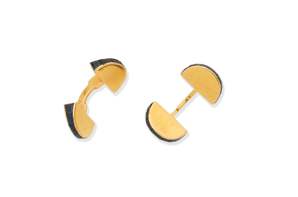 Cartier: Sapphire cufflinks,
