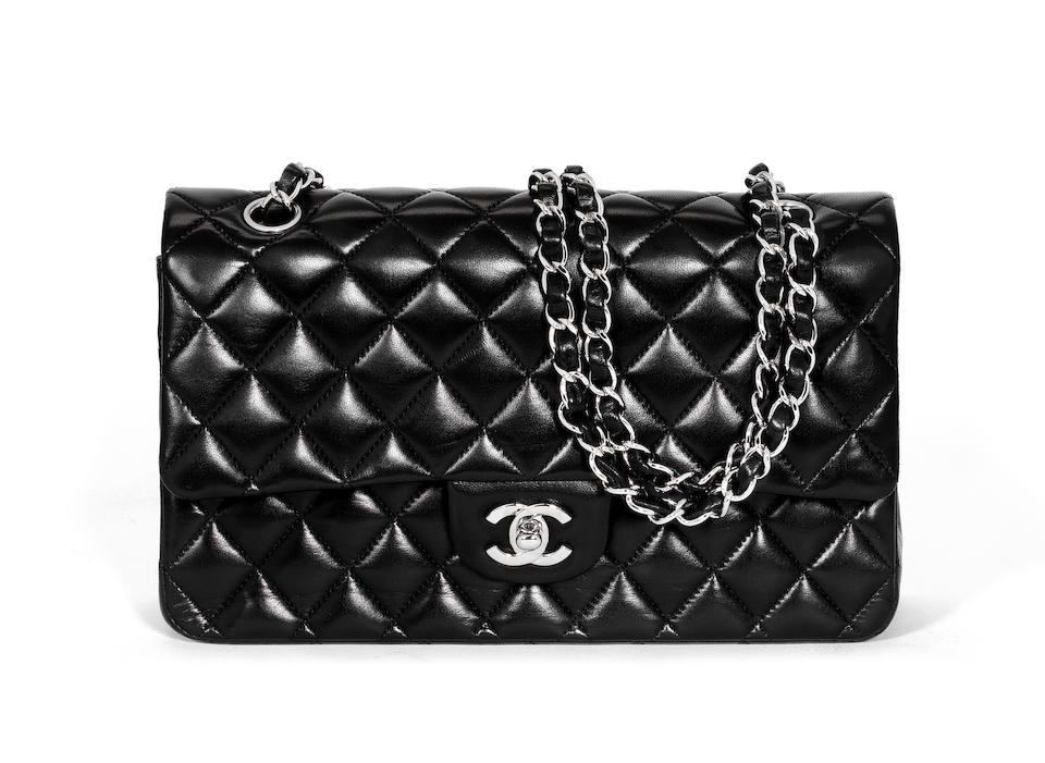 Black Lambskin Classic Flap Bag