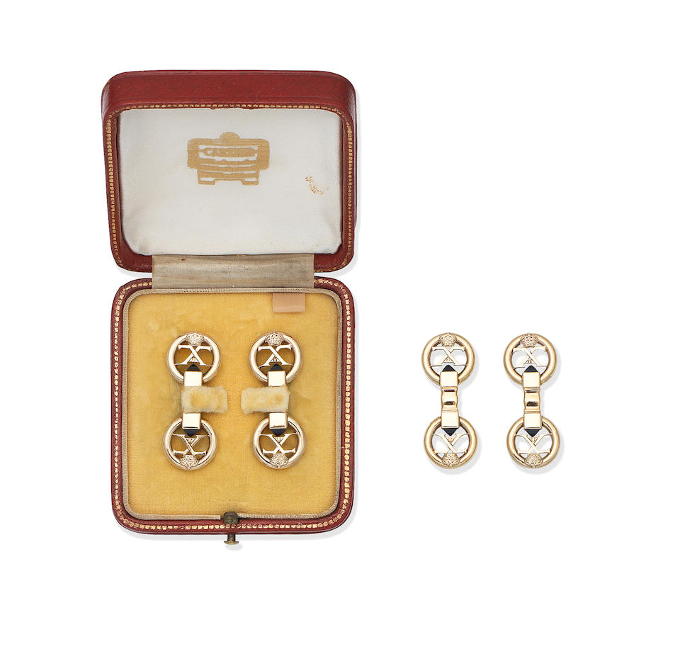 Cartier: pair of sapphire cufflinks