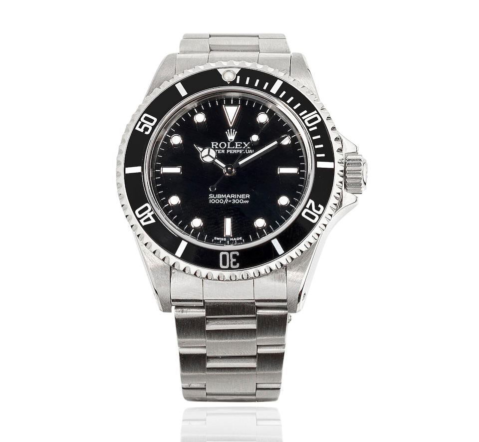 Rolex. A stainless steel automatic bracelet watch Submariner