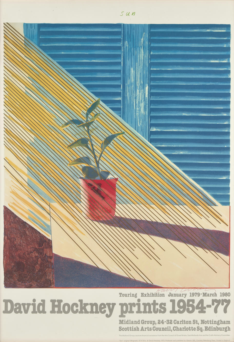 David Hockney (born 1937); Sun, for David Hockney Prints 1954-77;