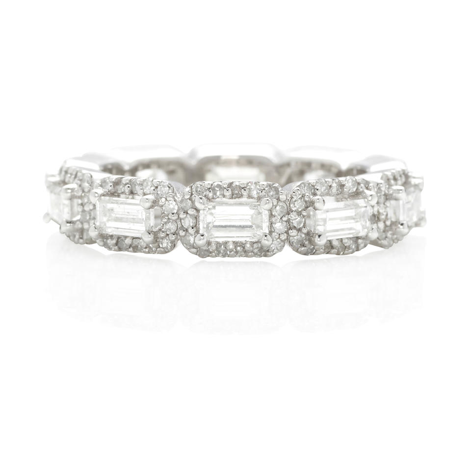 WHITE GOLD AND DIAMOND ETERNITY BAND