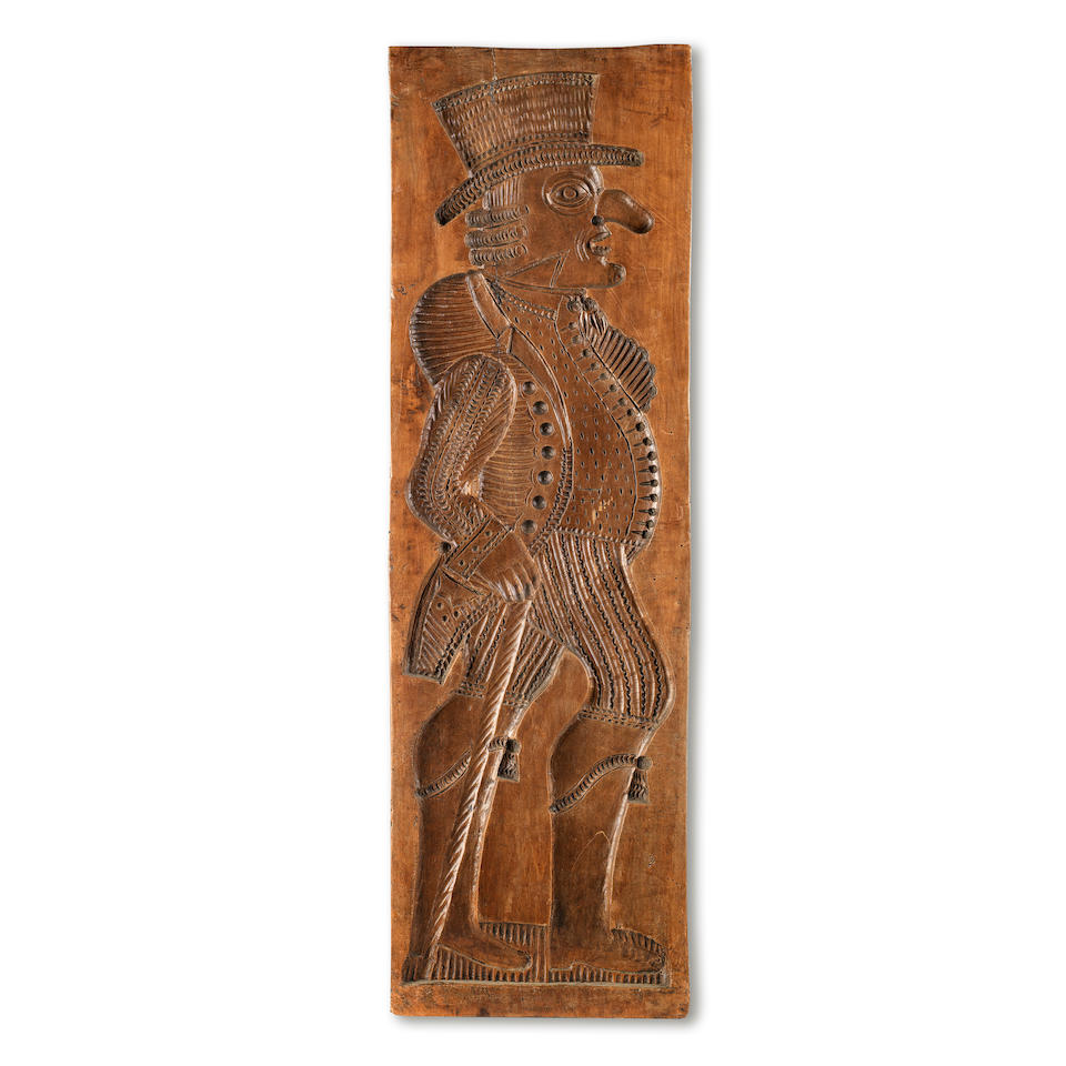 A large German carved fruitwood Gingerbread mould 19th century