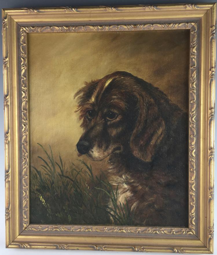 English School 19th Century Dog Painting