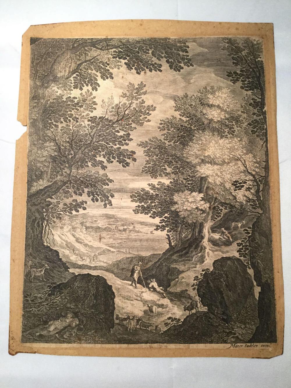 Antique print of engraving by old master Aegidius Sadeler...