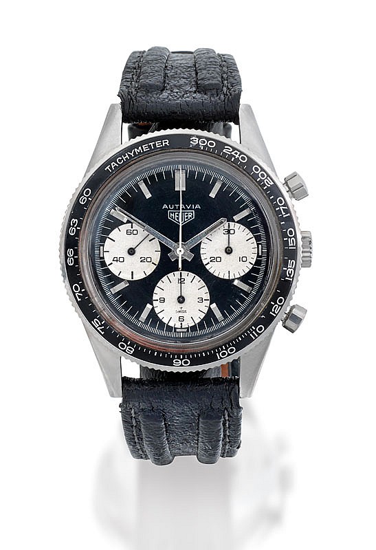 Heuer A stainless steel chronograph wristwatch Autavia circa 1970