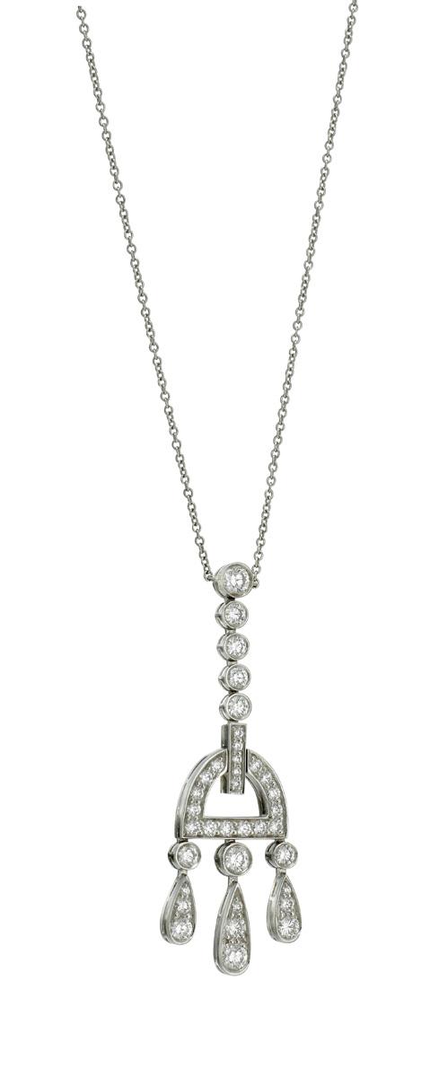 Platinum and diamond 'Jazz Buckle' pendant necklace, Tiffany & Co.