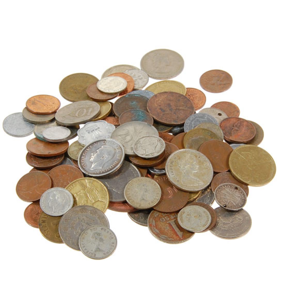 Lot of 100 Mixed Foreign Coins