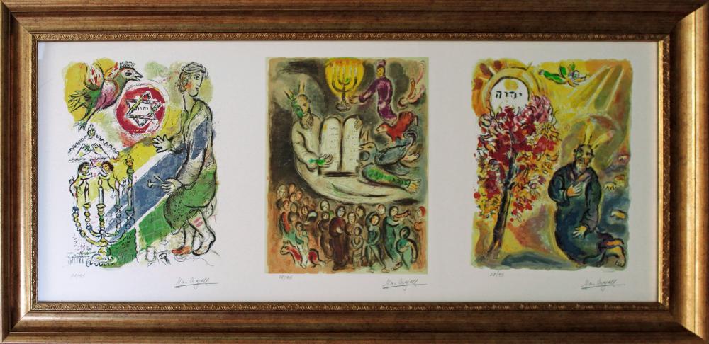 Marc Chagall Exodus Triptych Lithograph