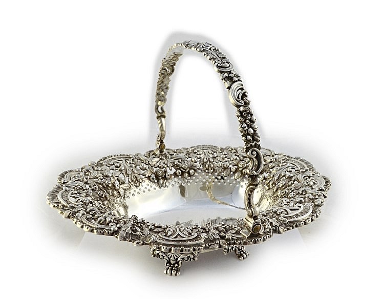 A George IV silver swing-handled basket by Robert Gainsford, Sheffield 1824