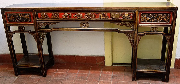 An early 20th century Chinese hardwood altar table