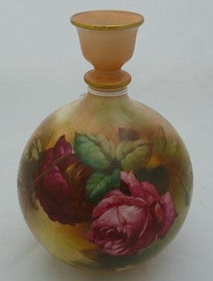 A Royal Worcester bottle neck vase, circa 1900,