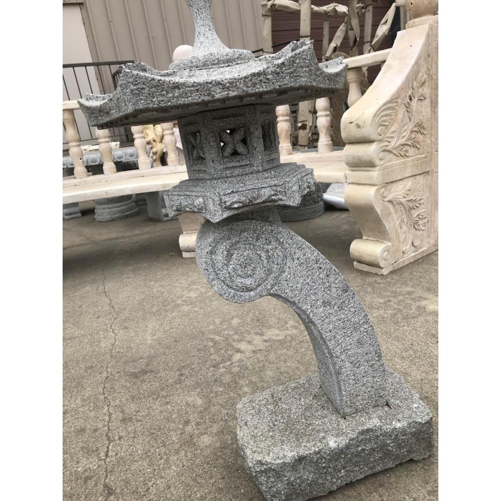 Carved Granite Pagoda Lantern Decor