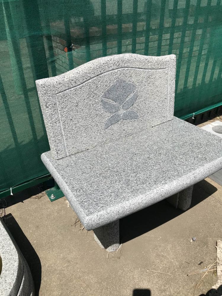 Hand-Carved Granite Bench, Modern Style