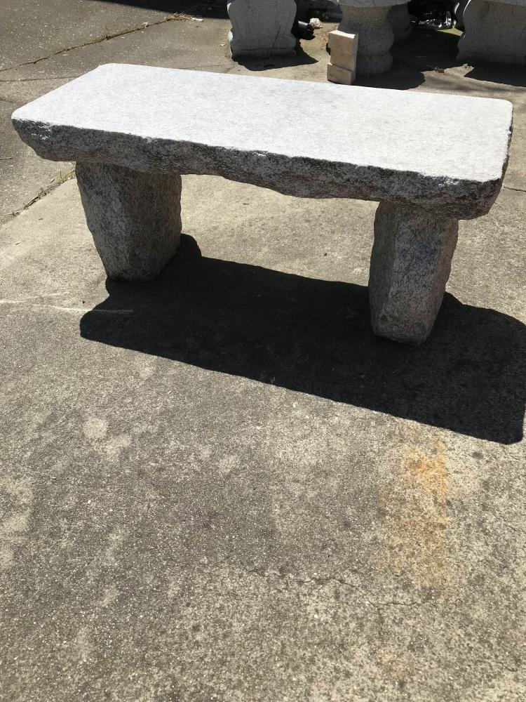 Hand-Carved Granite Bench w/ Unique Shape