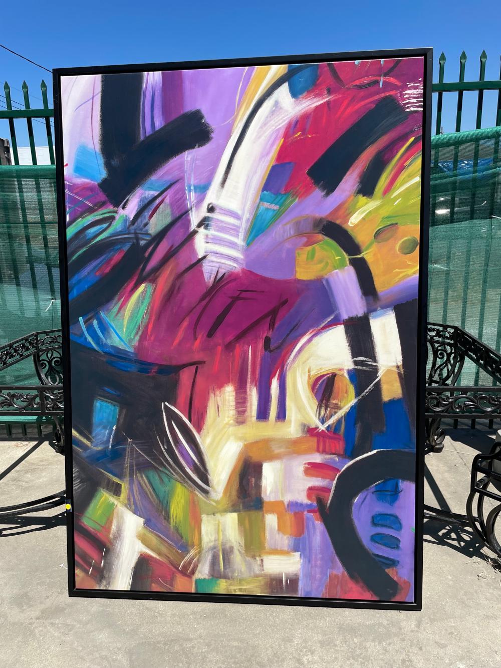 Large Abstract Oil on Canvas Painting