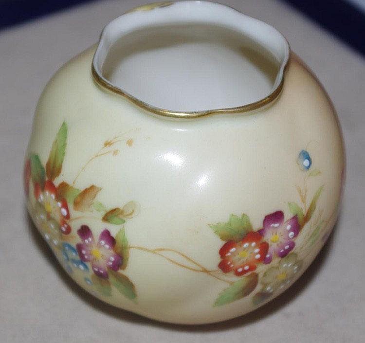 Royal Worcester hand painted ball vase