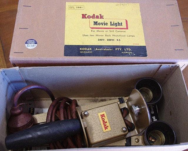 Kodak Movie camera and light