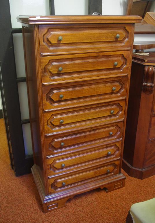 Antique style multi drawer chest 70cm wide, 134cm high