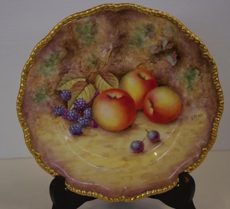 Royal Worcester cabinet plate hand painted with fruit