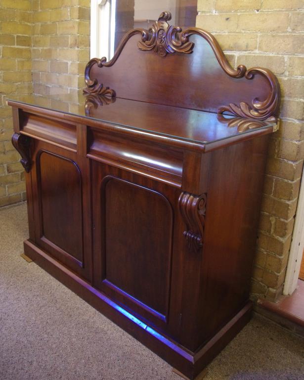 Victorian sideboard with 2 drawers and 2 doors, 122cm wide, 136cm high