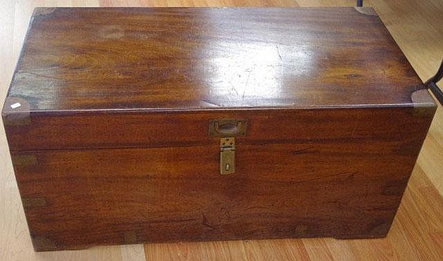 Antique camphor wood travelling chest