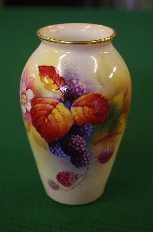 Royal Worcester signed vase hand painted with