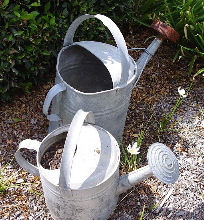 Two vintage watering cans