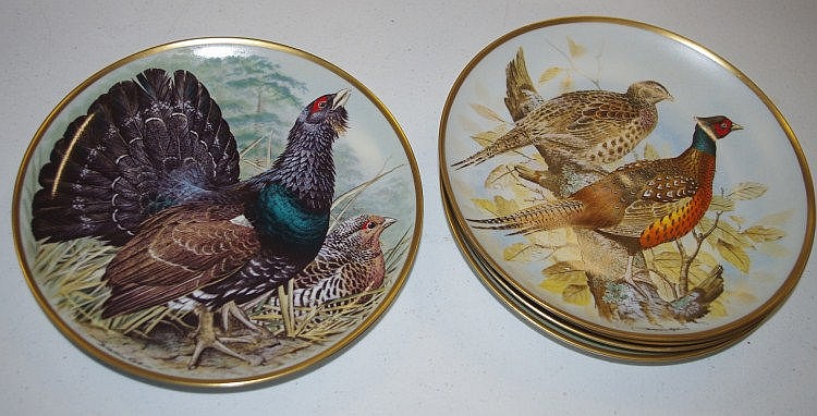 Set of six Franklin mint Bird plates