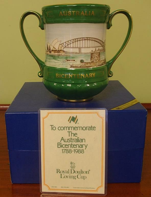 Royal Doulton loving cup to commemorate the Australian bicentenary 1977-1988