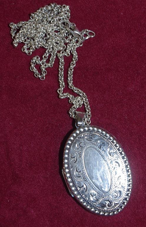 Sterling silver locket and chain