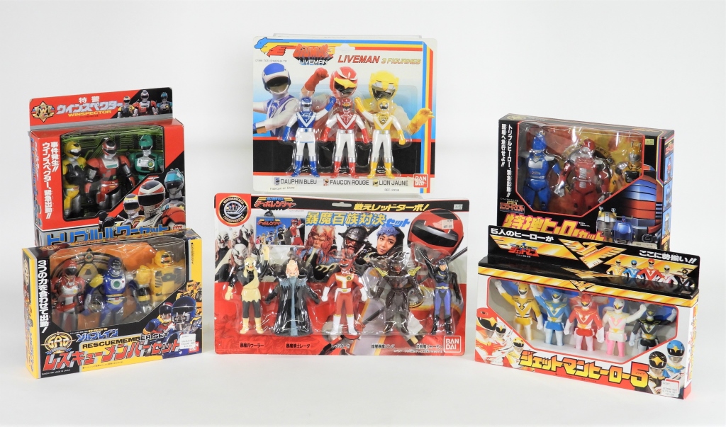 6PC 1990-1997 Bandai Super Sentai Sofubi Vinyl Toy