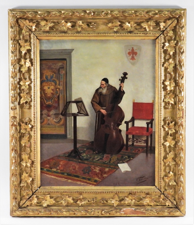 Valentino Valentini Musician Monk Painting - Valentino Valentini