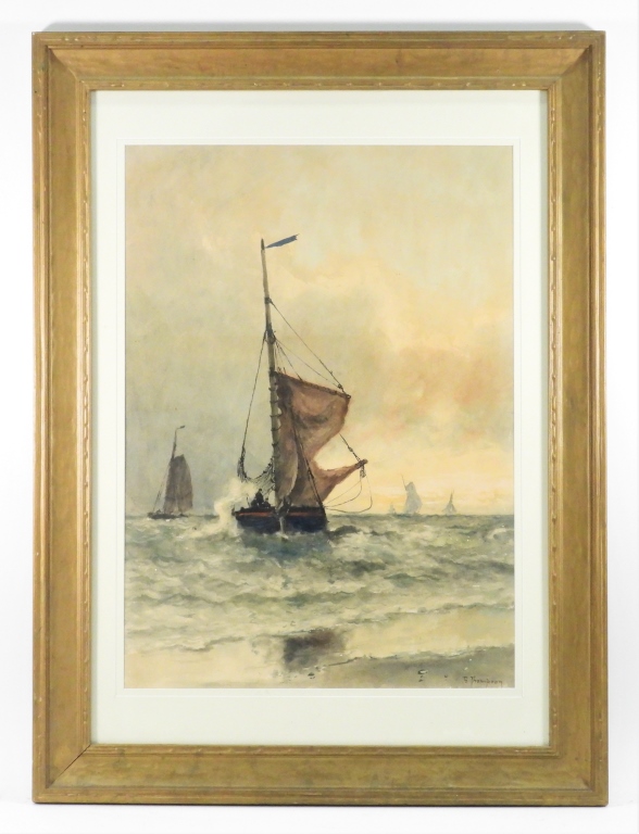 George Albert Thompson Maritime WC Painting - George Albert Thompson