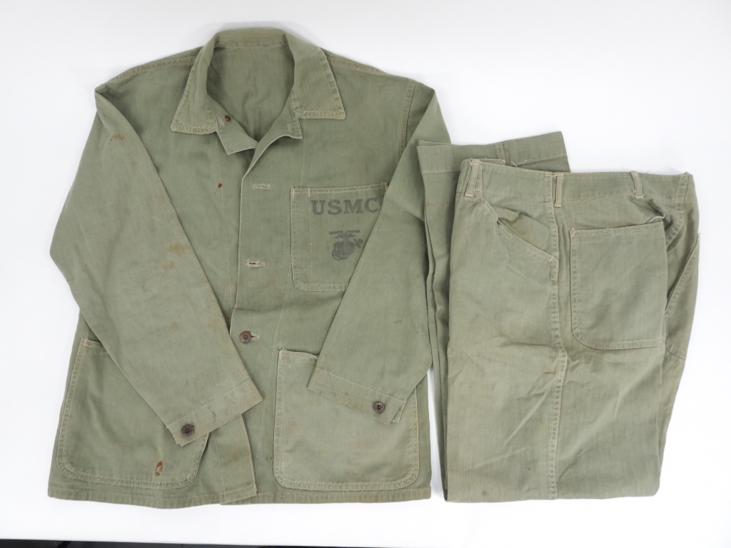 ID'd WWII USMC P-41 HBT Jacket and Trousers