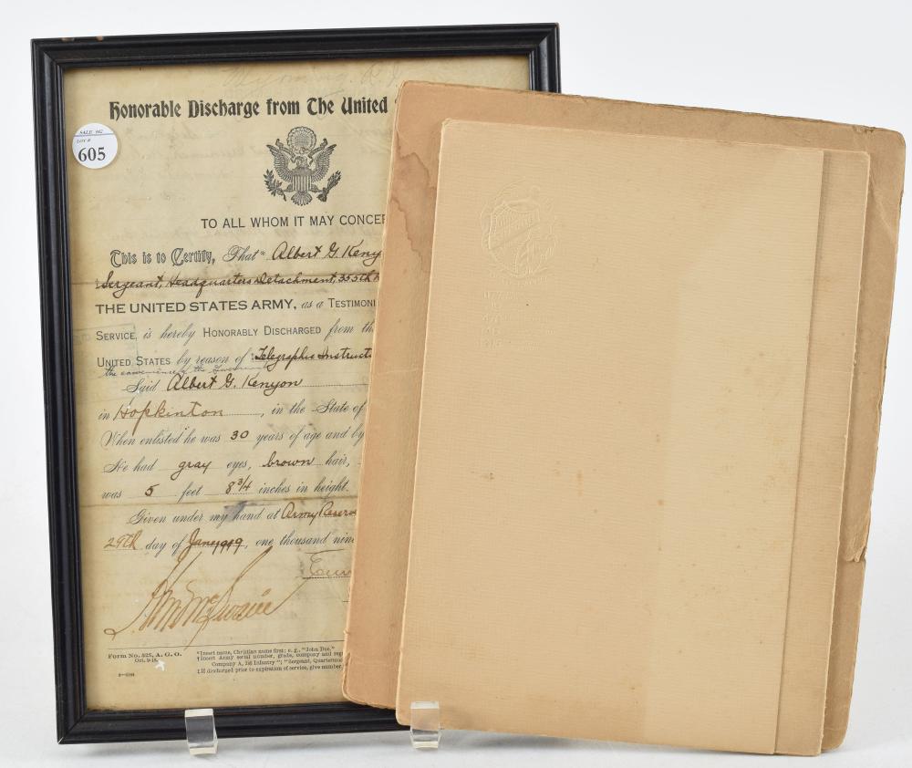 WWI Honorable Discharge of Sergeant Albert G