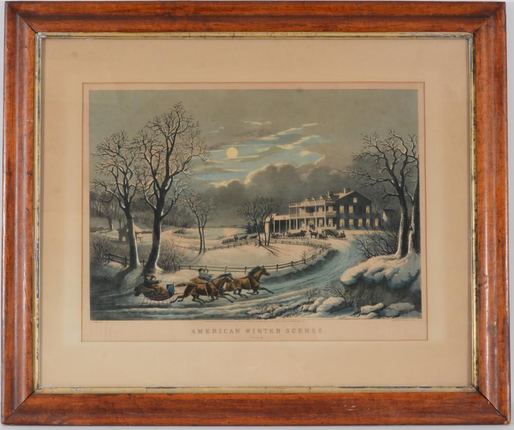 athaniel Currier color lithograph print