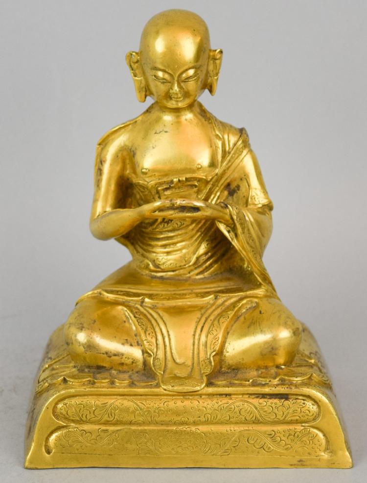 Gilt bronze Buddhist figure
