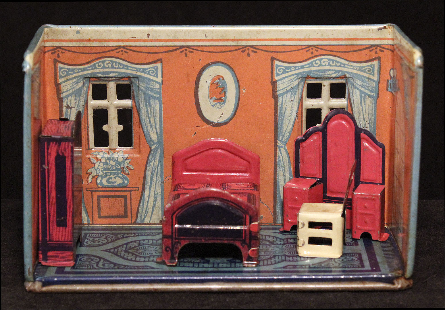 1920s Marx Tin "Newlyweds Doll House Bedroom"