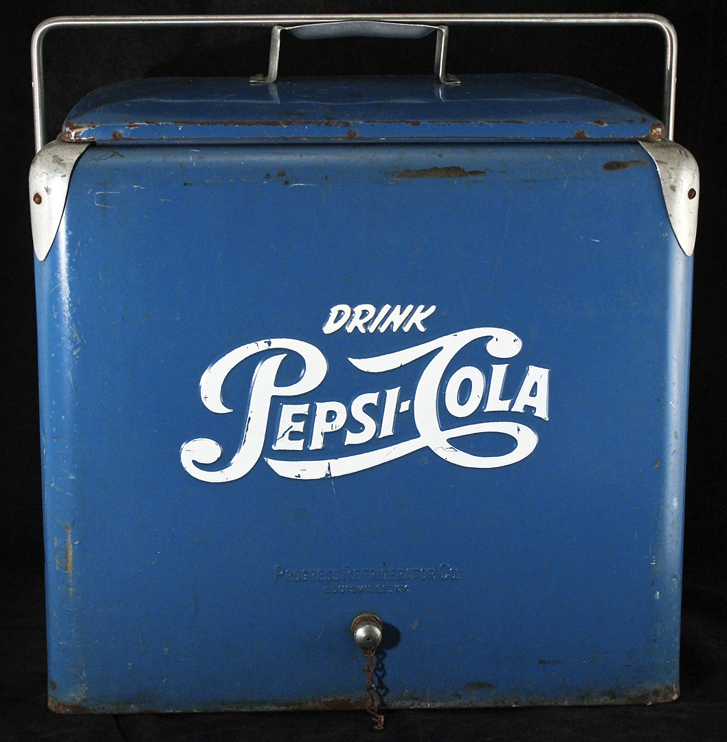 1951 Embossed Metal “Drink Pepsi Cola” Promotional Soda Cooler