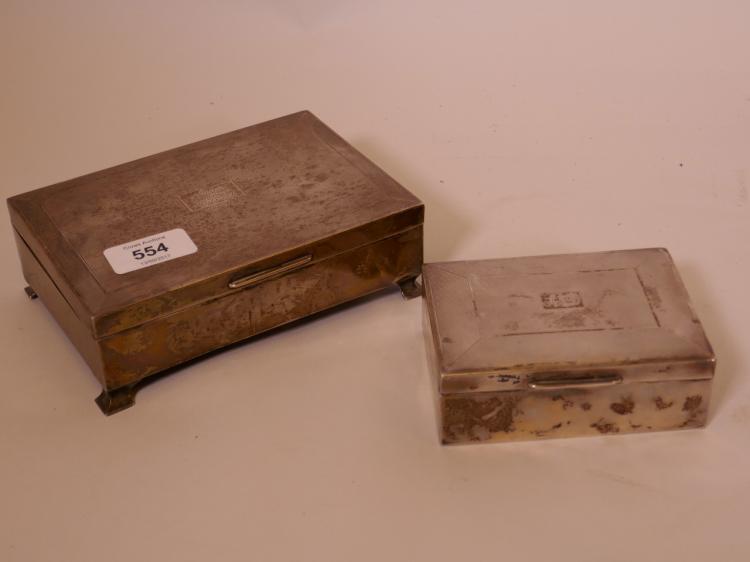 A hallmarked silver cigarette box