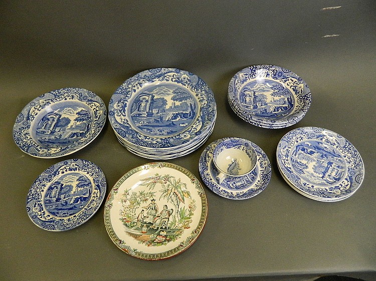 A matched set of Copeland Spode Italian pattern dinner...