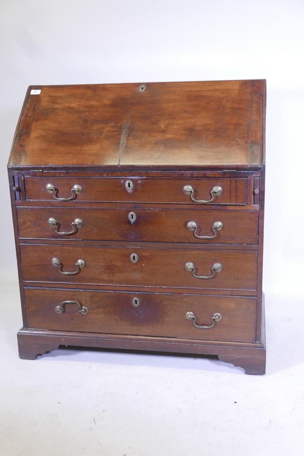 A Georgian mahogany fall front bureau