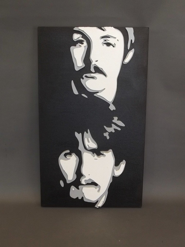 A contemporary mixed media silhouette artwork