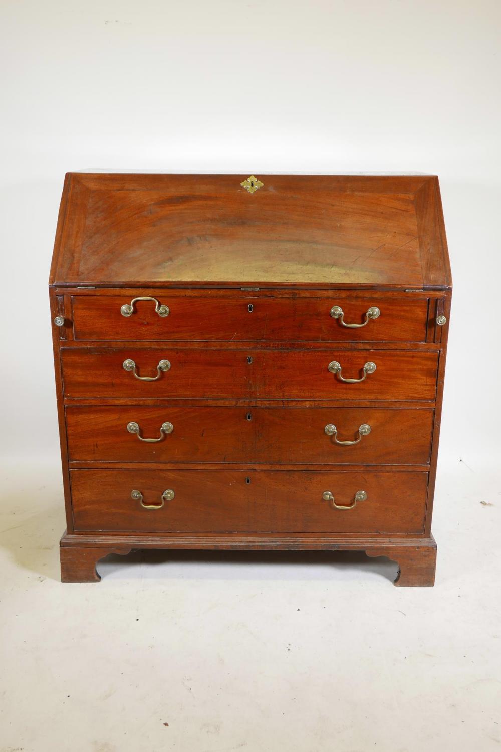 A Georgian mahogany fall front bureau